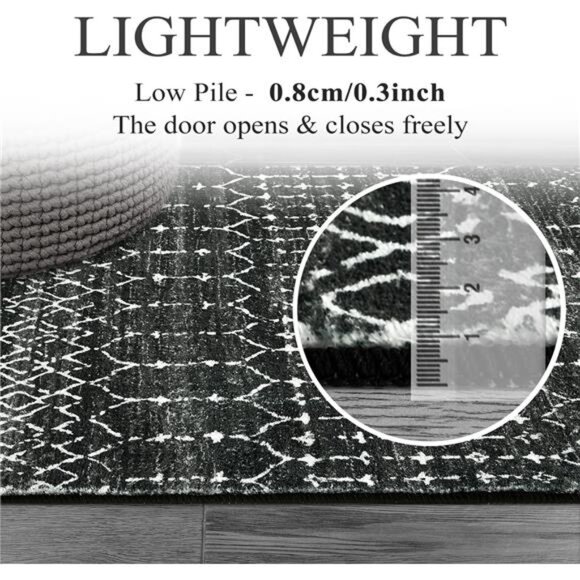 Moroccan Entry Rug 2x3, Non-Slip Washable Front Door Mat Indoor Rubber Backing - Picture 2 of 7